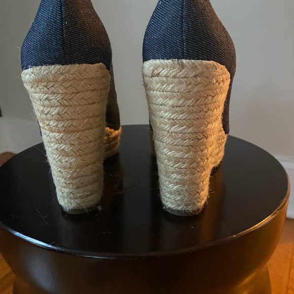 Vince Camuto Espadrilles Wedges sz9.5 Denim - Picture 4 of 7